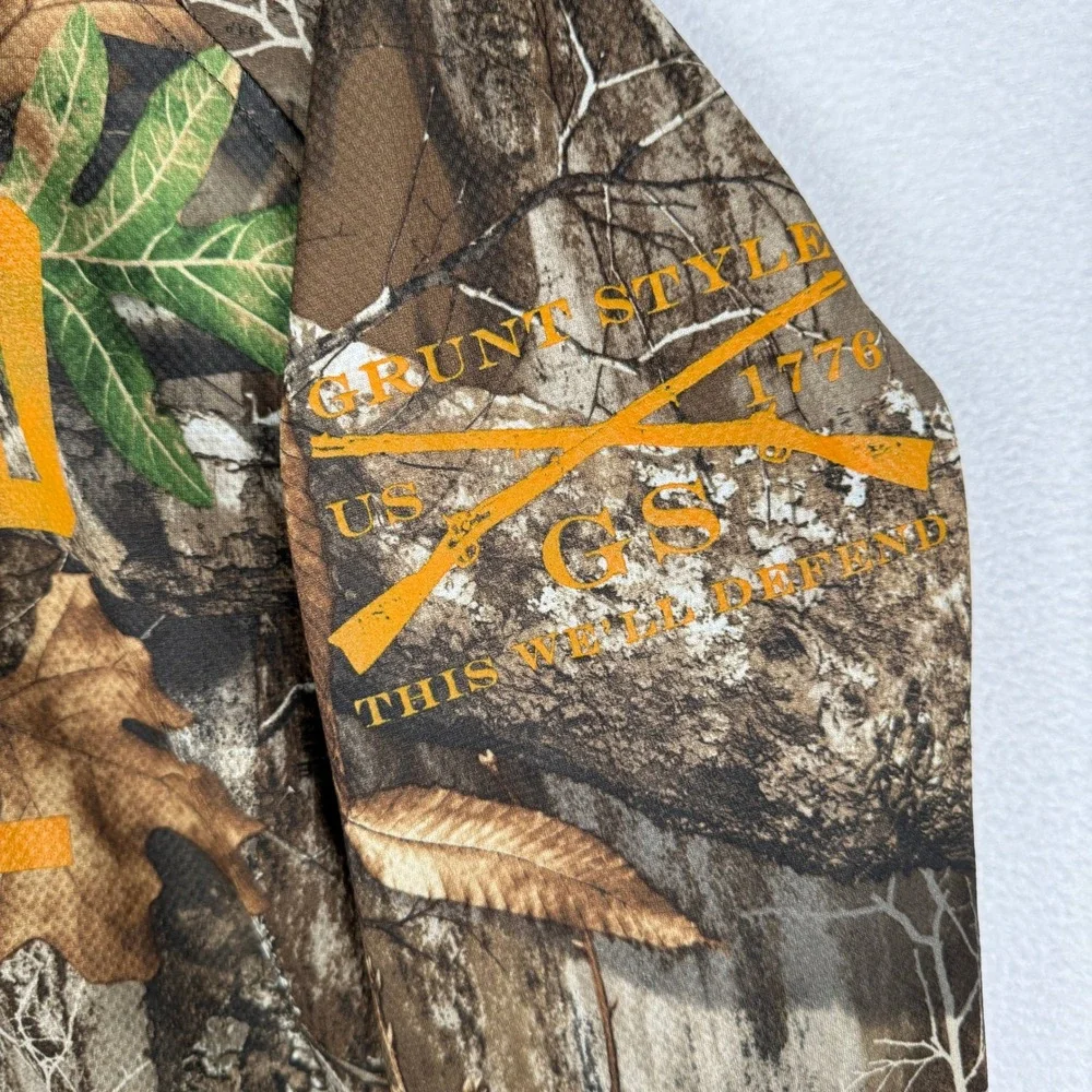Grunt Style T-Shirt Mens XL Camo Dressed To Kill Realtree Edge Long Sleeve Tee